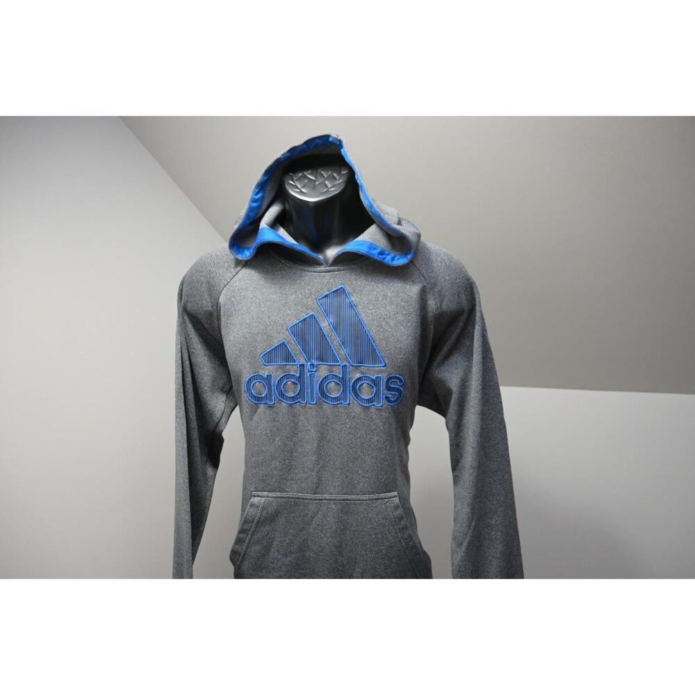 Adidas Hoodie Athletic Fleece Athletic Sweater Performance Gray Mens Size Large